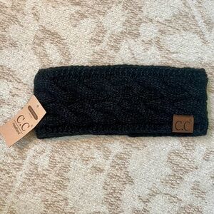 C.C Classic Black Cable Knit Headband